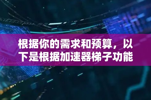 根据你的需求和预算，以下是根据加速器梯子功能和性能选择的建议