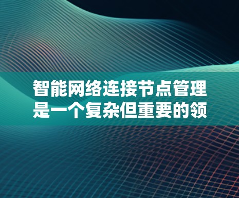 智能网络连接节点管理是一个复杂但重要的领域,涉及多个技术元素,旨在提升网络连接的智能化和安全性。以下是对这一领域的总结和分析 智能网络连接节点管理是一个复杂但重要的领域,涉及多个技术元素,旨在提升网络连接的智能化和安全性。以下是对这一领域的总结和分析