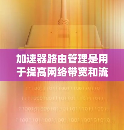 加速器路由管理是用于提高网络带宽和流量效率的工具，通过设置不同的路由策略来优化流量分配和 routing。以下是关于加速器路由管理的详细解析